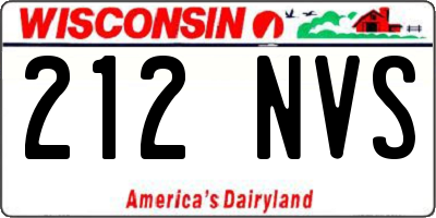 WI license plate 212NVS