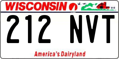 WI license plate 212NVT