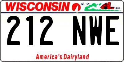 WI license plate 212NWE
