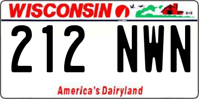 WI license plate 212NWN