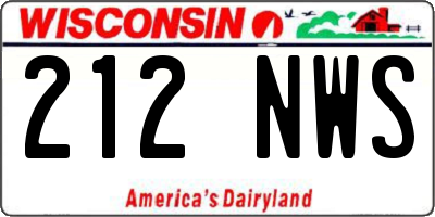 WI license plate 212NWS