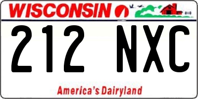 WI license plate 212NXC