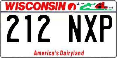 WI license plate 212NXP