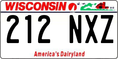 WI license plate 212NXZ