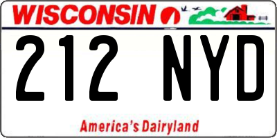 WI license plate 212NYD