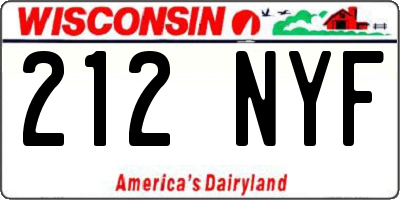 WI license plate 212NYF