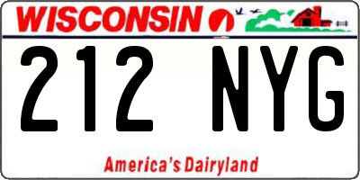 WI license plate 212NYG