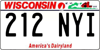 WI license plate 212NYI