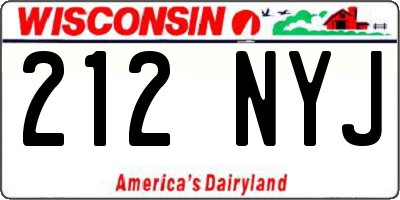 WI license plate 212NYJ