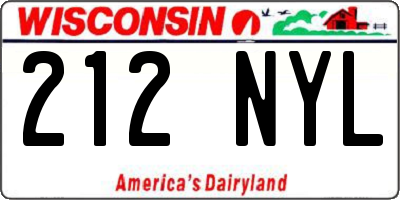 WI license plate 212NYL