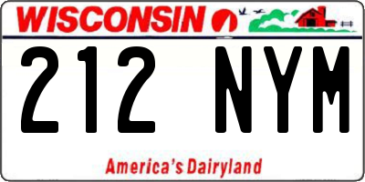 WI license plate 212NYM
