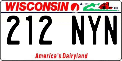 WI license plate 212NYN