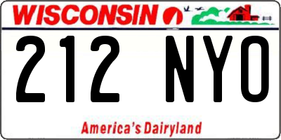 WI license plate 212NYO