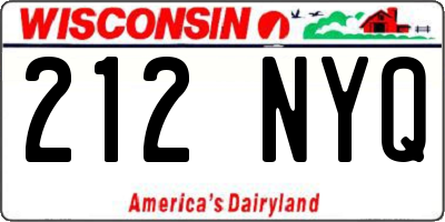 WI license plate 212NYQ