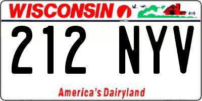 WI license plate 212NYV