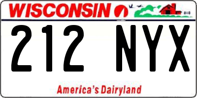 WI license plate 212NYX