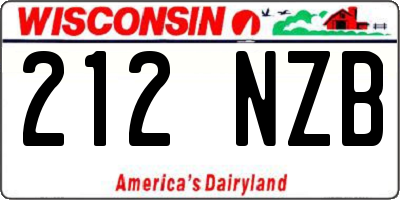 WI license plate 212NZB
