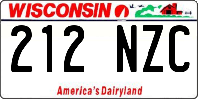 WI license plate 212NZC