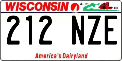 WI license plate 212NZE
