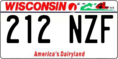 WI license plate 212NZF
