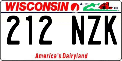 WI license plate 212NZK