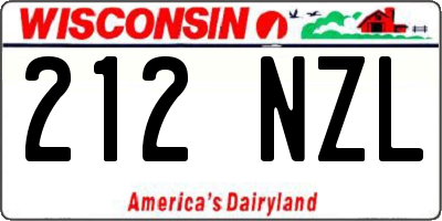 WI license plate 212NZL