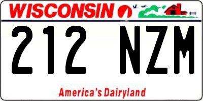 WI license plate 212NZM