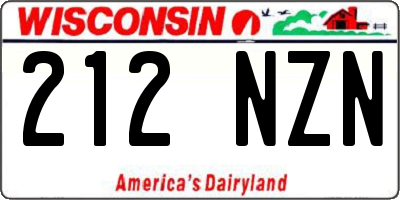 WI license plate 212NZN