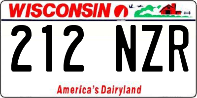 WI license plate 212NZR