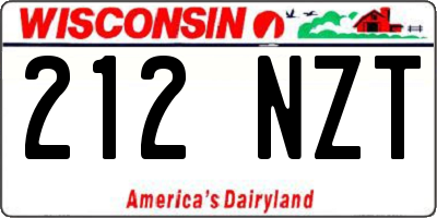 WI license plate 212NZT