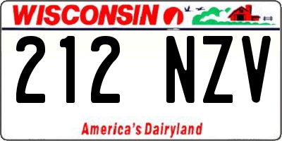 WI license plate 212NZV