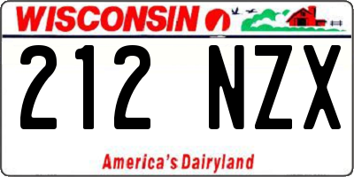 WI license plate 212NZX