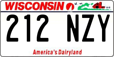 WI license plate 212NZY