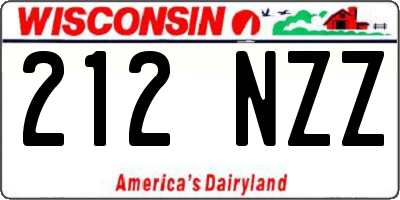 WI license plate 212NZZ