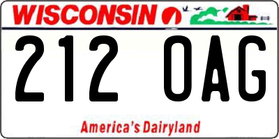 WI license plate 212OAG