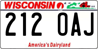 WI license plate 212OAJ