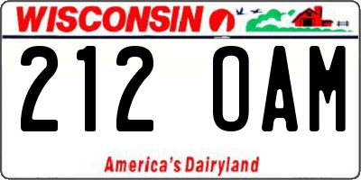 WI license plate 212OAM