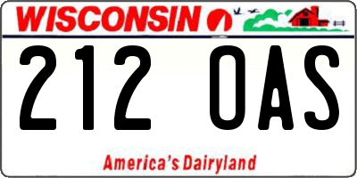 WI license plate 212OAS