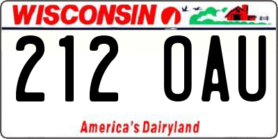 WI license plate 212OAU