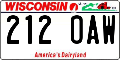 WI license plate 212OAW