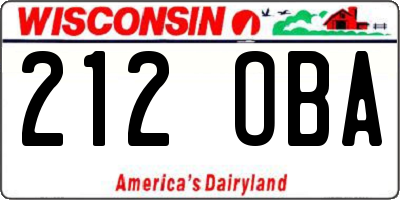 WI license plate 212OBA