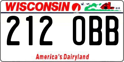 WI license plate 212OBB