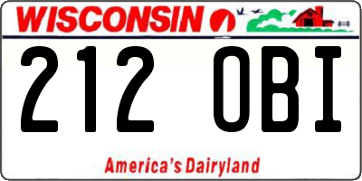 WI license plate 212OBI