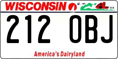 WI license plate 212OBJ