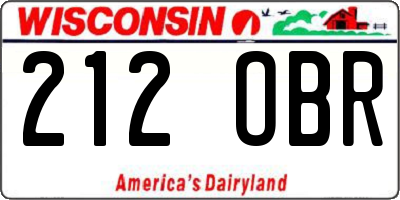 WI license plate 212OBR