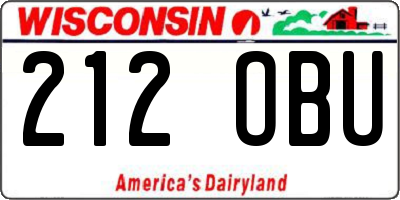 WI license plate 212OBU