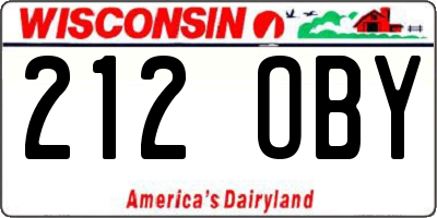 WI license plate 212OBY