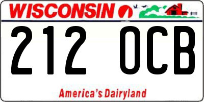WI license plate 212OCB