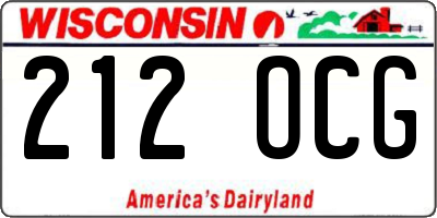 WI license plate 212OCG