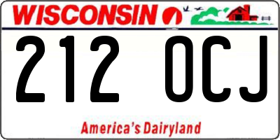 WI license plate 212OCJ